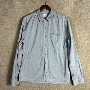 Adriano Goldschmied Shirt Mens Size XL Gray Slim Fit Long‎ Sleeve Flannel Casual